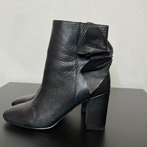Black Bow detail block heel boots, leather upper size 8 A story by Joyce Azria